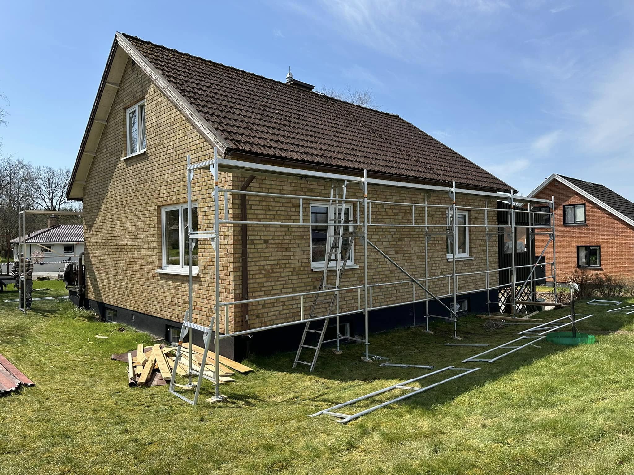 Omonterad byggställning